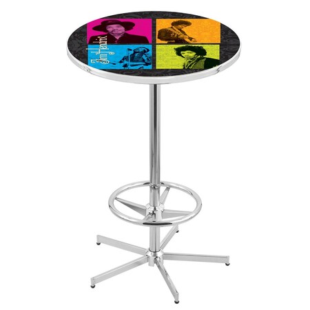 Holland Bar Stool Co 42" Chrome Jimi Hendrix (4 Square) Pub Table L216C4236JimiH01